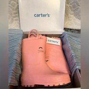 Carter’s Pink kitty rain boots. Toddler size: 9